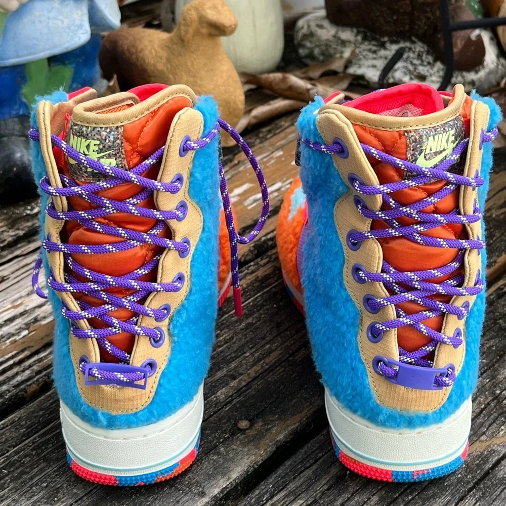 Nike Air Force 1 Rebel XX Sneakers Sz 8 EU 39 Blue Orange Red Sail Spirit Purple - Picture 5 of 6